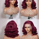 Body Wave Human Hair Wig Burgundy Colors