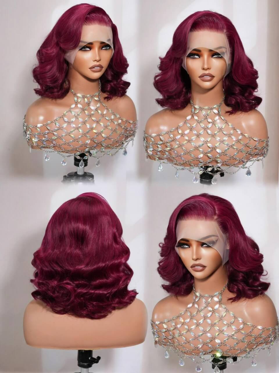 Body Wave Human Hair Wig Burgundy Colors