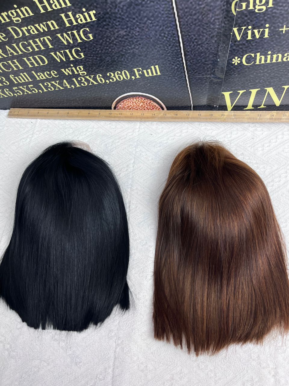 Elegant straight bob wig, Vietnamese hair, professional style