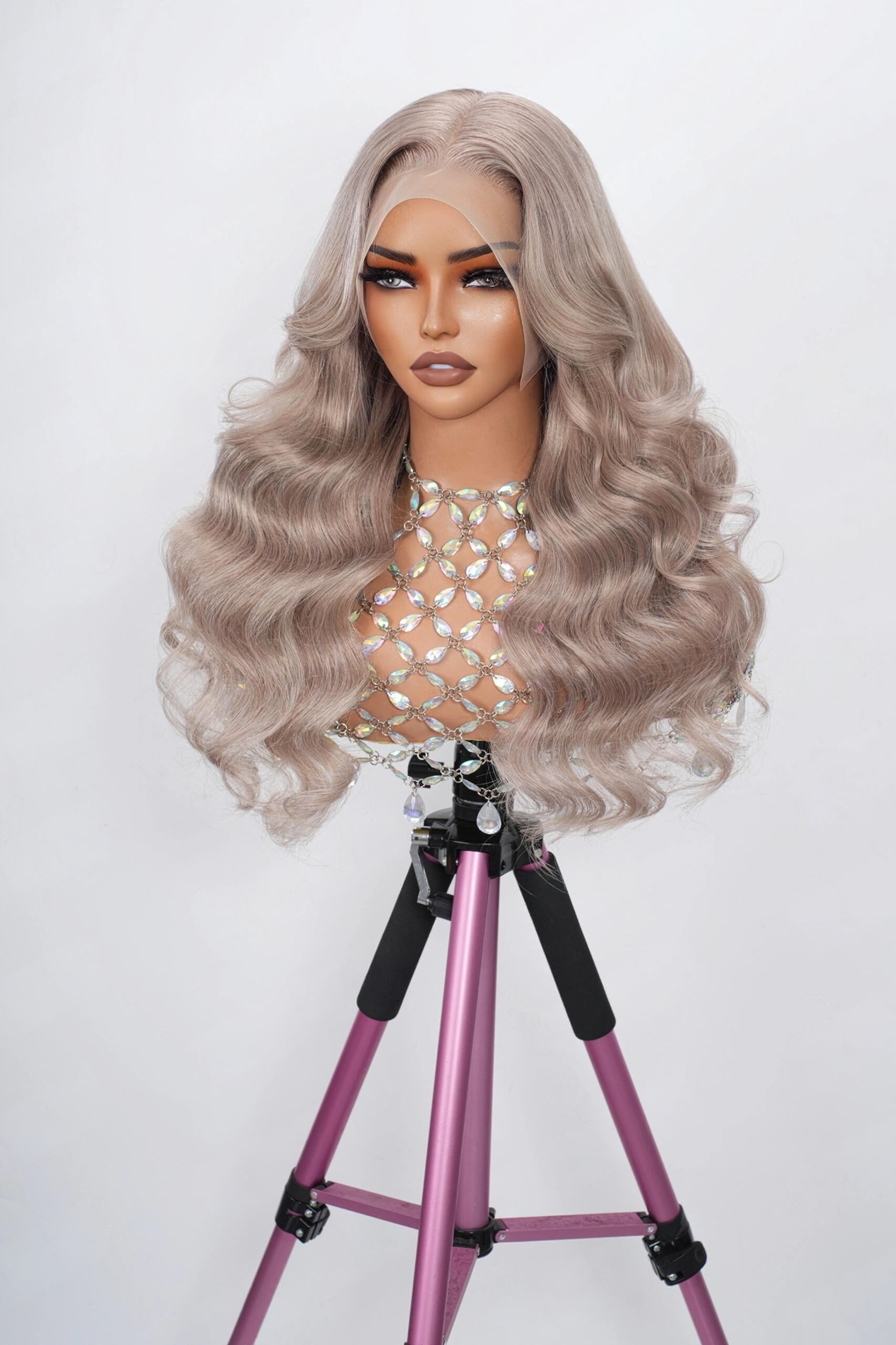 Ash blonde body wave human hair wig with HD lace front, 100% virgin human hair,shevara wig