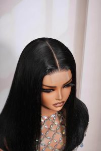 A sleek 2x6 transparent lace bone straight wig made with premium Vietnamese human hair, silky smooth with natural shine.