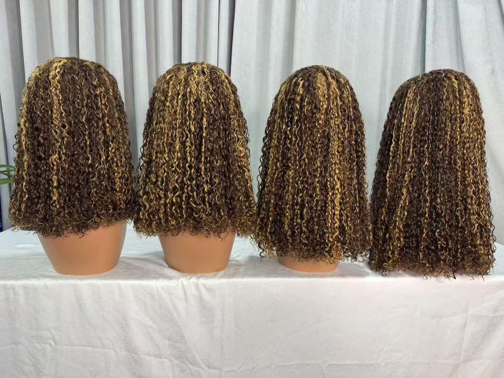 Highlight Curly Lace Front Wig – 100% Virgin Human Hair, HD Transparent Lace