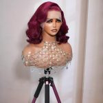 burgundy short body wave human hair wigs with HD lace front, 100% virgin hair, wholesale wigs for black women and salons