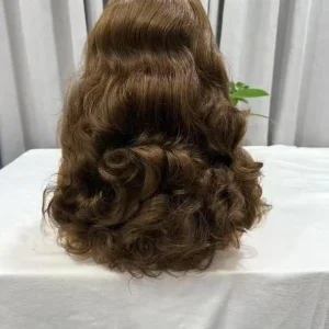 Bouncy wave wig with 5x5 HD lace, natural brown color, 100% virgin human hair, glueless install